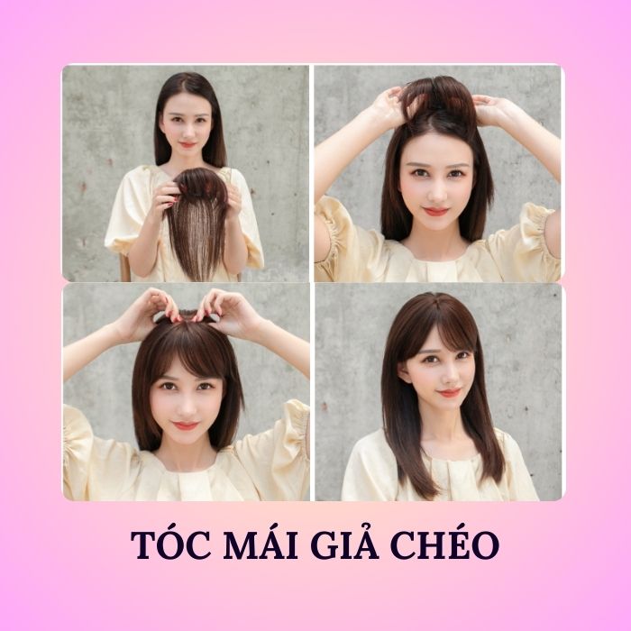 Tóc mái giả chéo